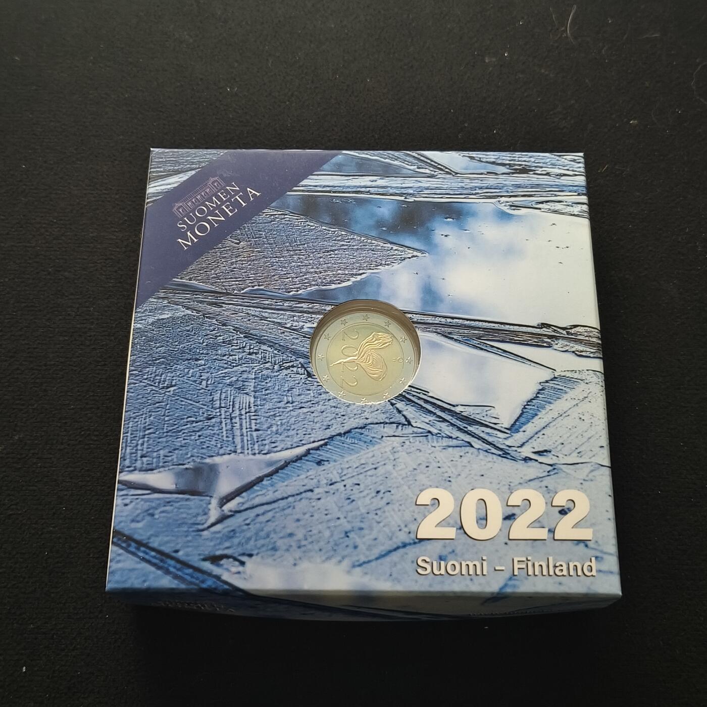 【全场包邮】纯粹捡漏拍450场 【少见】芬兰2022年2欧元国家芭蕾舞团成立一百周年双色精制纪念币-盒证全-量5500