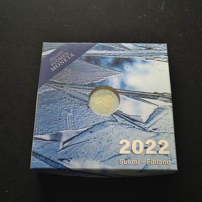 【全场包邮】纯粹捡漏拍450场 - 【少见】芬兰2022年2欧元国家芭蕾舞团成立一百周年双色精制纪念币-盒证全-量5500