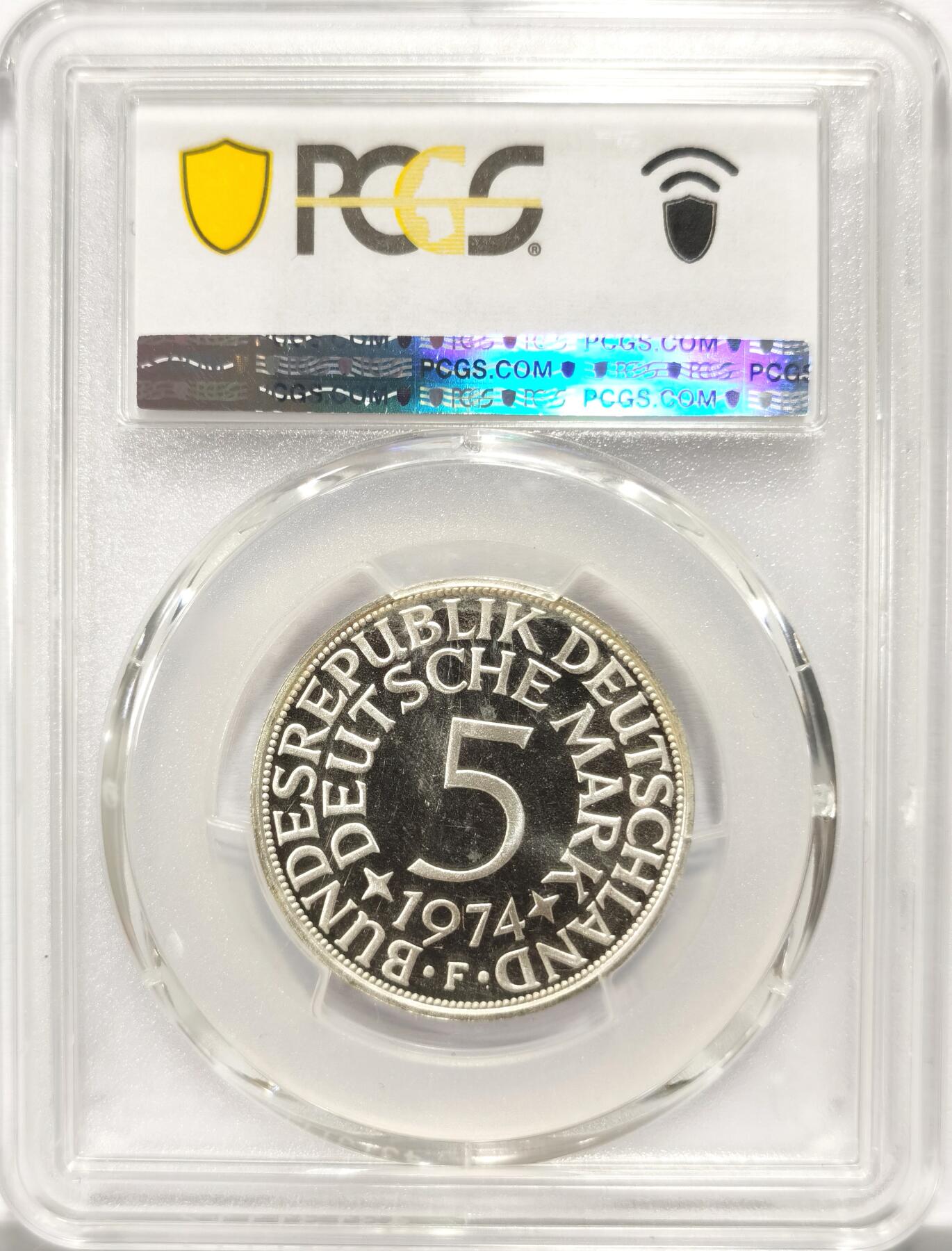 博洋堂世界钱币拍卖第134期（全场包邮） PCGS PR67DCAM 联邦德国西德1974年F版5马克精制银币