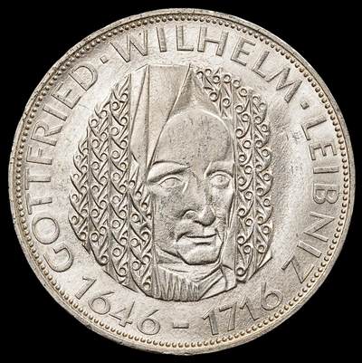 修遠堂世界钱币第七十九期 - 1966年西德-戈特弗里德·威廉·莱布尼茨逝世250周年纪念5马克银币
