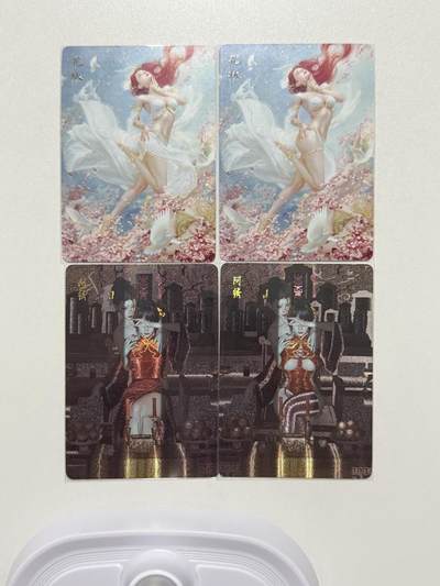 花开卡拍第33期（8月3号周日截拍，品控勿拍!!!拍品不寄存，运费5元，自制卡难免瑕疵，可能存在轻微撞角爆边等出厂瑕疵，品控介意勿拍！） - 燎原卡牌 妖姬传 花妖普卡双服饰 阿绣幻彩折光双服饰 画师刷子 