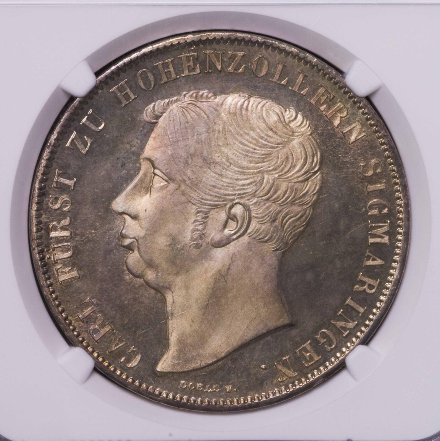 NGC-MS63 1847霍亨索伦西格玛宁根二狗子两泰勒 冠军