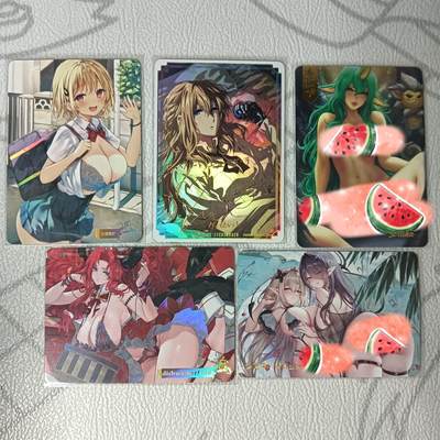 花开卡拍第33期（8月3号周日截拍，品控勿拍!!!拍品不寄存，运费5元，自制卡难免瑕疵，可能存在轻微撞角爆边等出厂瑕疵，品控介意勿拍！） - 玩卡秀卡牌 动漫人物竖版3张 包含1张艺术版粗闪+2张横版彩闪