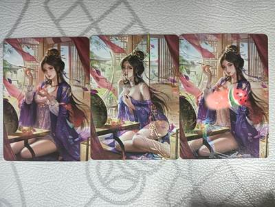 花开卡拍第33期（8月3号周日截拍，品控勿拍!!!拍品不寄存，运费5元，自制卡难免瑕疵，可能存在轻微撞角爆边等出厂瑕疵，品控介意勿拍！） - 艺术卡 三国杀 大乔3渐变（其中两张有大偏移，介意勿拍） 