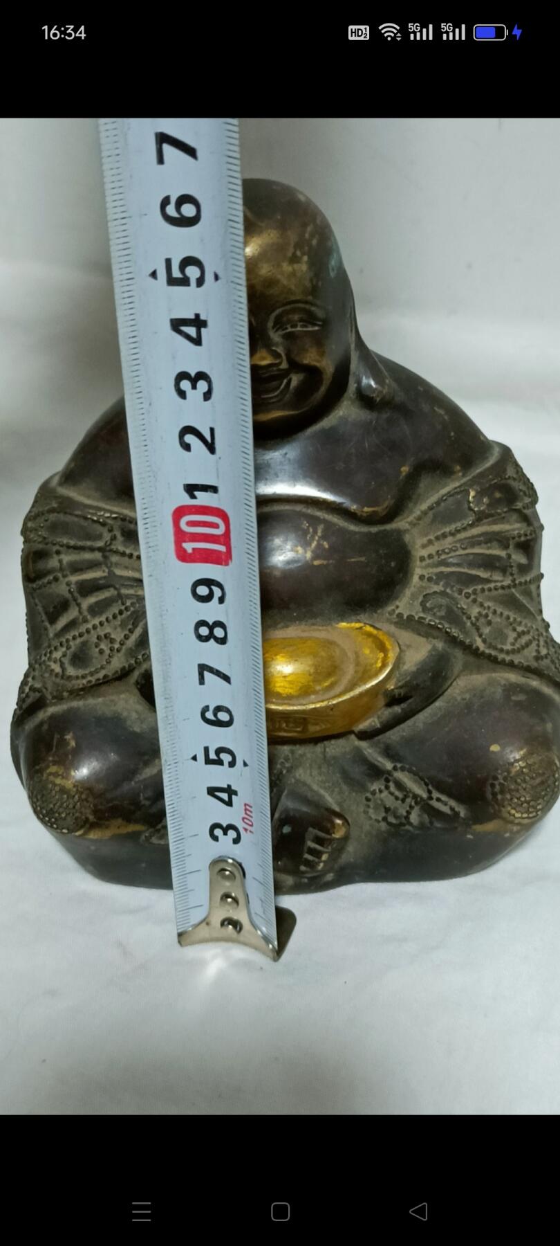 清代弥勒佛圣像，手持金元宝，寓意好，可收藏，可供奉 镇宅 辟邪 保平安，保存完整，包老！