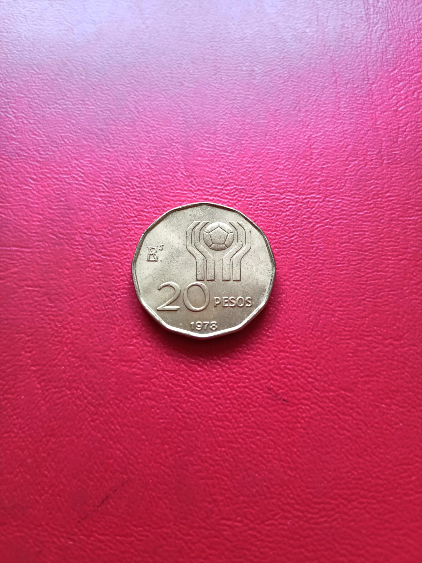 【云涧收藏】第五十场 阿根廷1978年20比索纪念币，BU