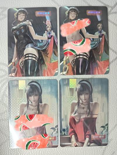 花开卡拍第33期（8月3号周日截拍，品控勿拍!!!拍品不寄存，运费5元，自制卡难免瑕疵，可能存在轻微撞角爆边等出厂瑕疵，品控介意勿拍！） - 冰狗卡牌 间谍过家家-约尔 二渐变两对 第二张是艺术版 折光彩闪