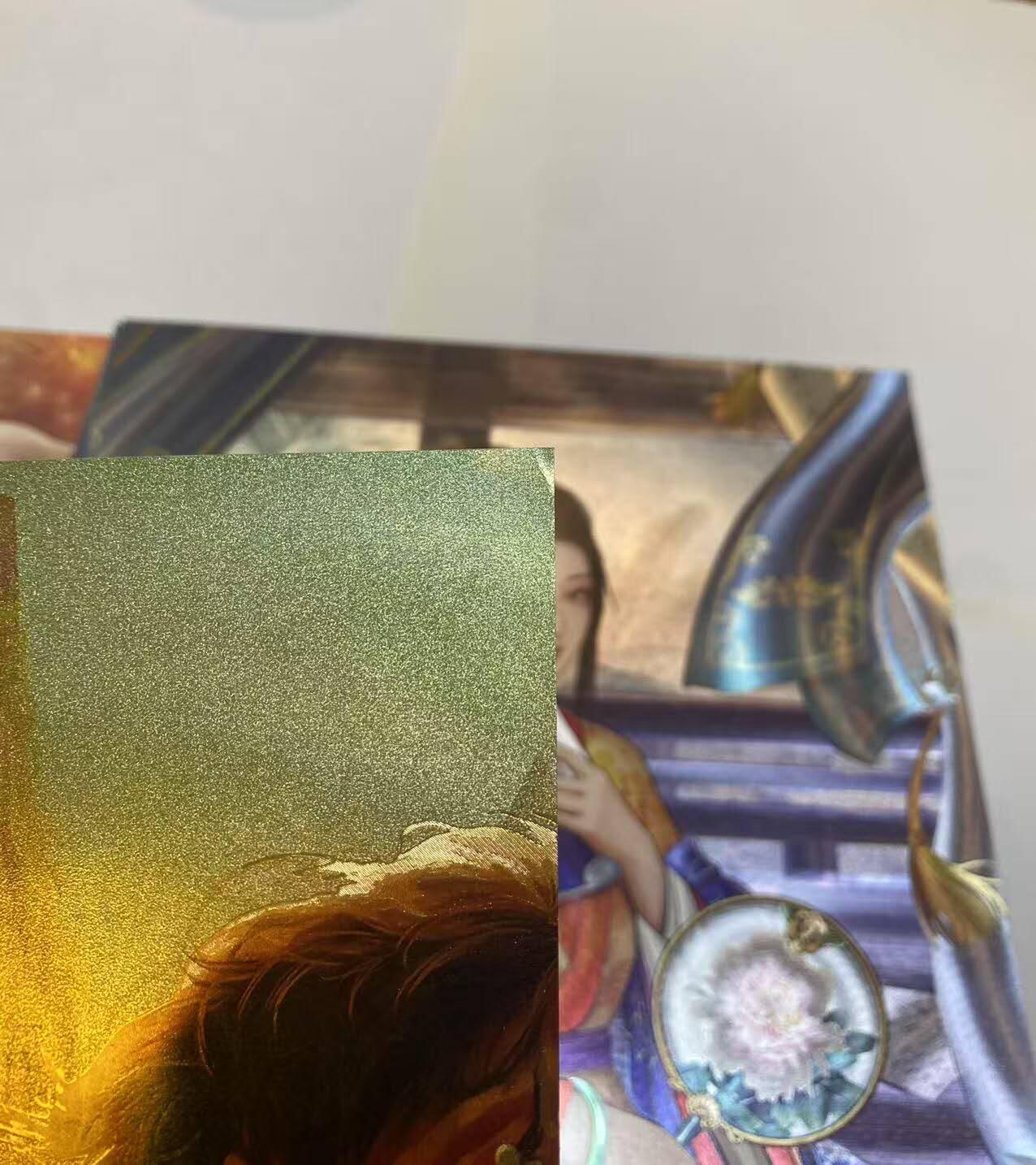 龙虎卡牌第48场 （无佣金，满120包邮，欢迎送拍，摩点开车） A4粗闪海报4张 卡玩帕克神州群英志-妲己 扈三娘 鱼玄机 李清照（很老了 流通品相 个别小瑕疵 介意勿拍）