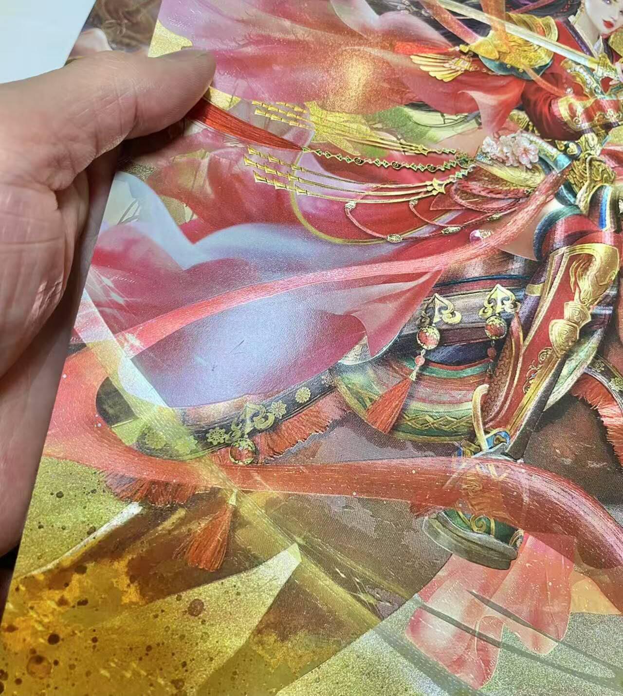 龙虎卡牌第48场 （无佣金，满120包邮，欢迎送拍，摩点开车） A4粗闪海报4张 卡玩帕克神州群英志-妲己 扈三娘 鱼玄机 李清照（很老了 流通品相 个别小瑕疵 介意勿拍）