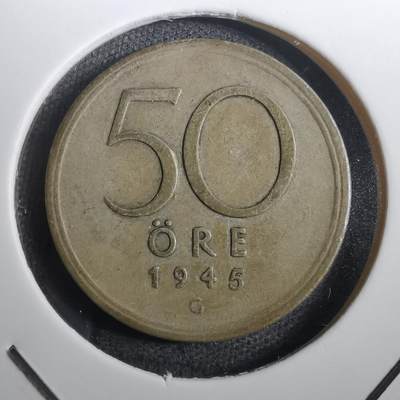 沼泽如烟--第804场 - 瑞典1945年50欧尔银币