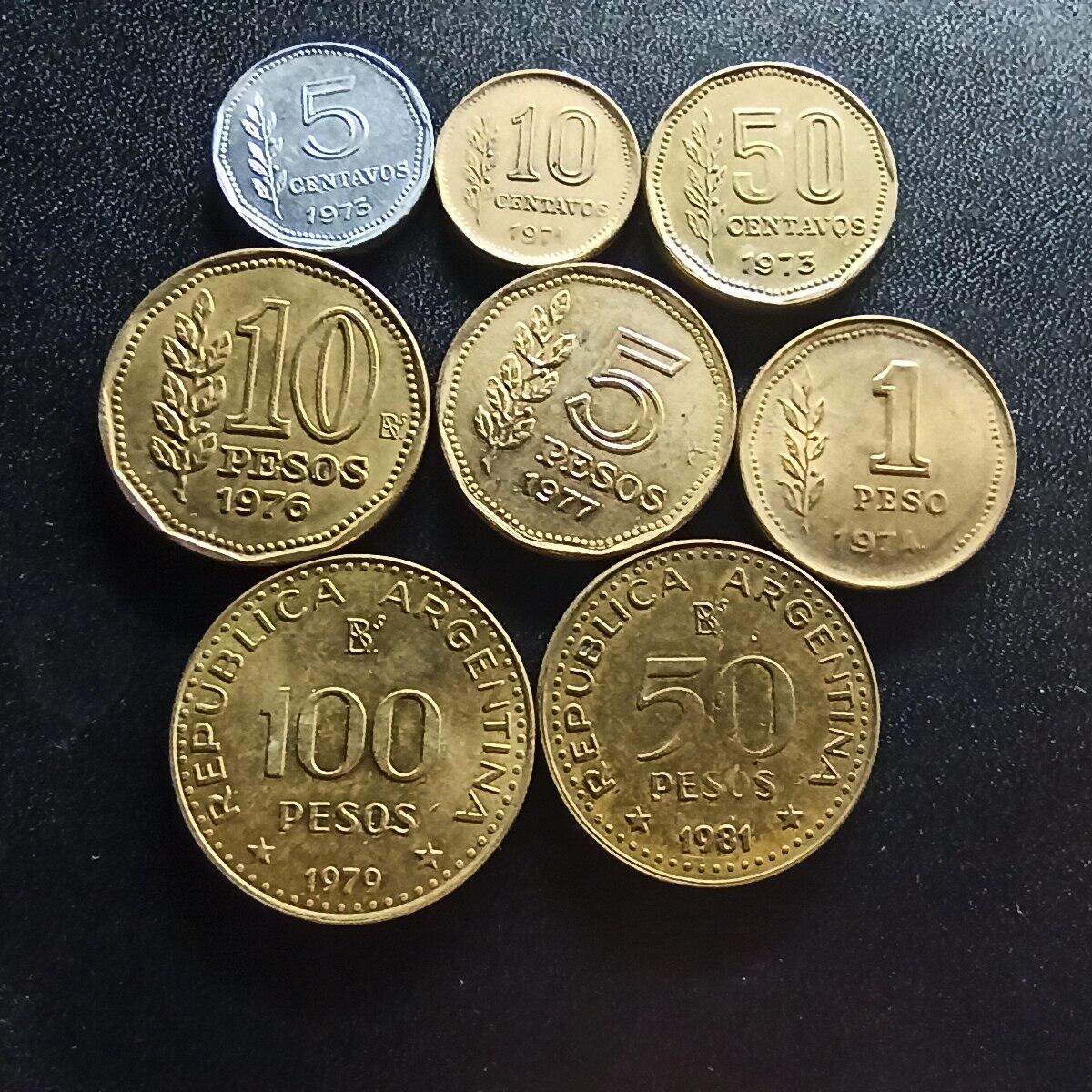 邮泉阁限时拍卖第二十场 各国硬币专场（请付一次邮费） 阿根廷70年代8枚