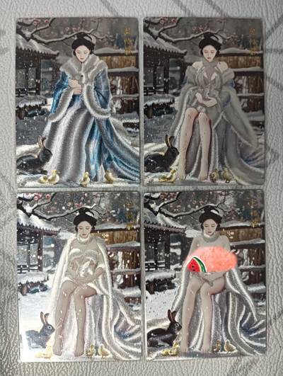 花开卡拍第33期（8月3号周日截拍，品控勿拍!!!拍品不寄存，运费5元，自制卡难免瑕疵，可能存在轻微撞角爆边等出厂瑕疵，品控介意勿拍！） - 神风百剑行卡牌 包惜弱三渐变+1张艺术版特卡 粗闪