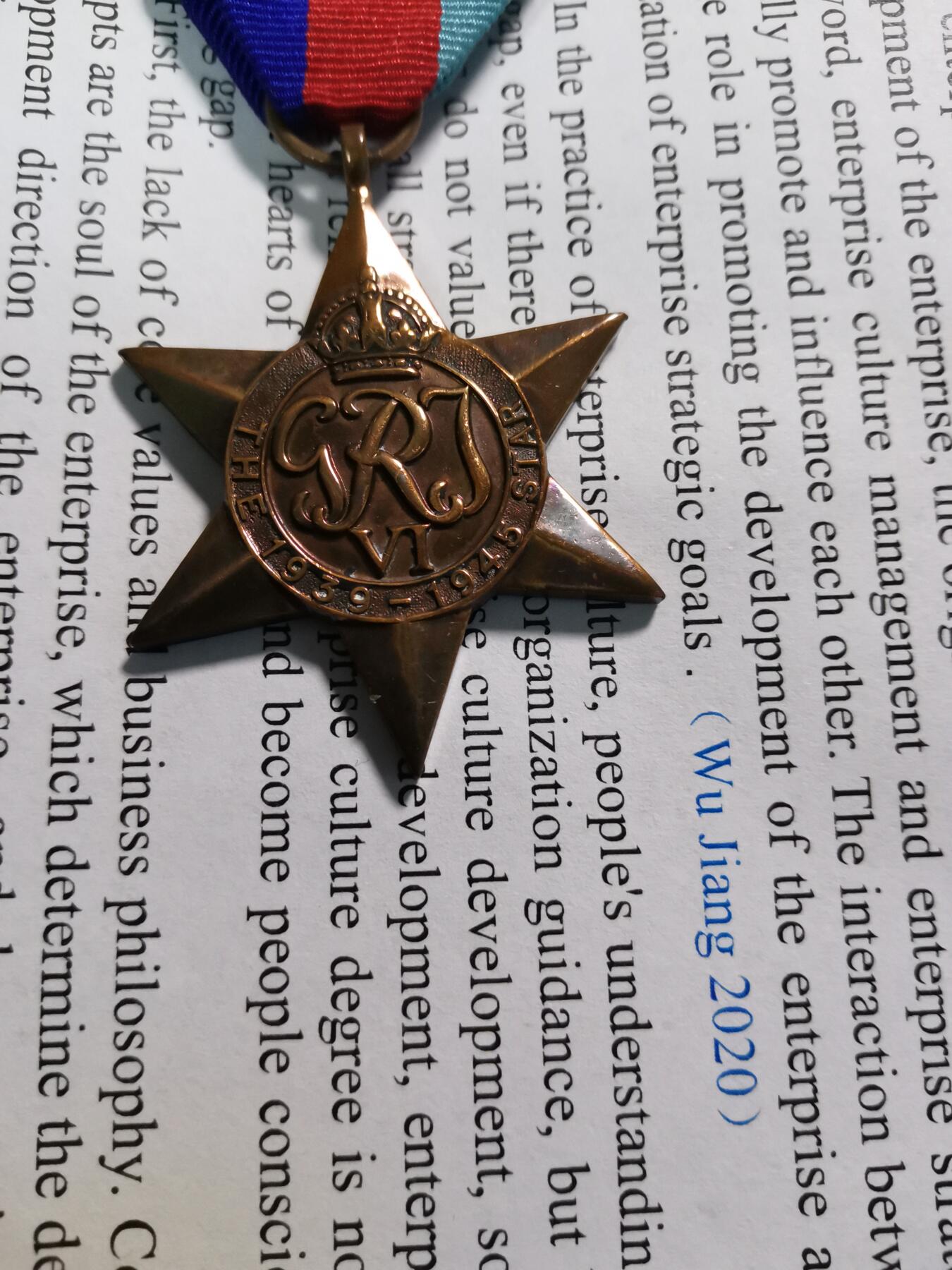 五军都督八月夏季台风场 二战系列，英国1939—1945之星奖章