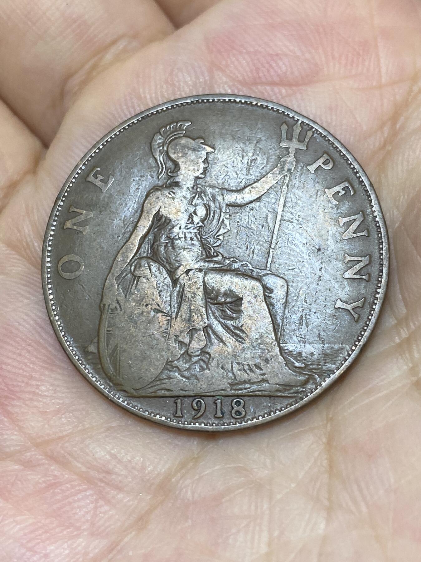 2025年第七十五场(总第一百零一场）外国好品散币(免佣金) 英国🇬🇧1918年1便士(乔治五世第一版)