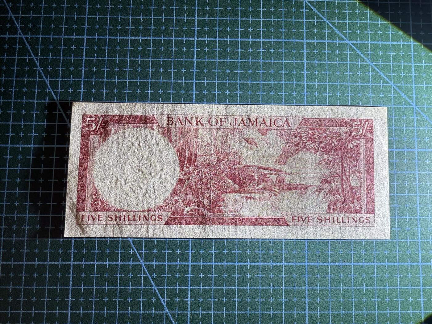 【炜奕收藏】，第四十期 1961年英属牙买加5先令，AU品相，疑似水票，伊丽莎白女王头像