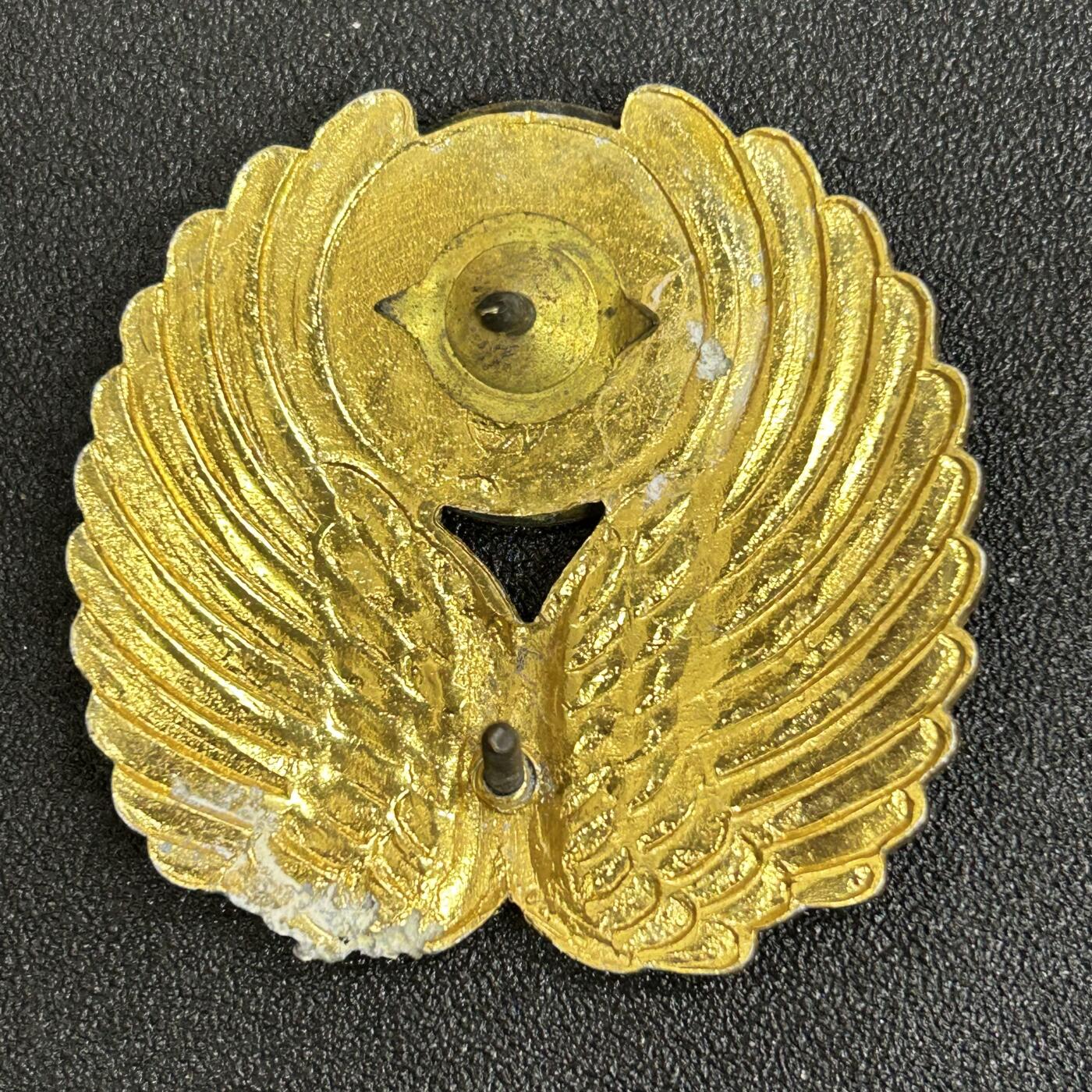 西秦中古拍卖第五十三期 民国早期空军大帽徽 中间为珐琅 退台后