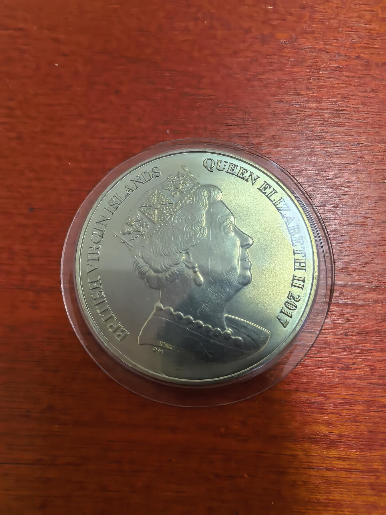 长老汇蛇年精选第三十二场拍卖 2017英属维尔京蜂鸟5元钛合金币，盒证全，7500枚