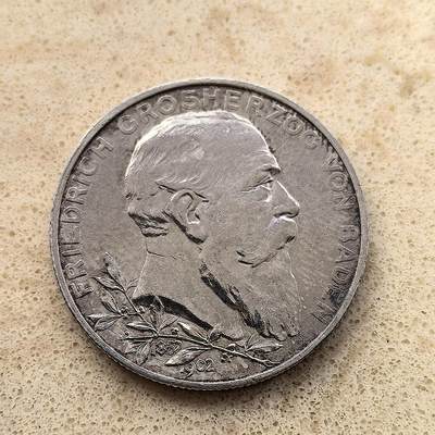 道一币馆币章第一百四十一场 - 德国巴登1902年弗里德里希在位50周年2马克纪念银币