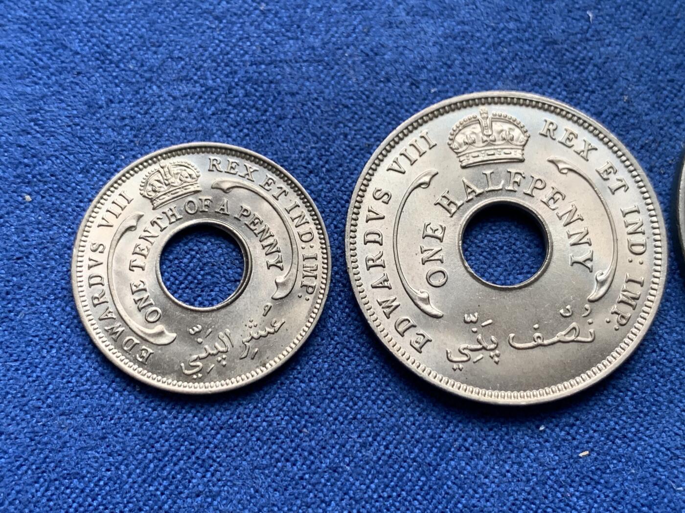 《竞宝斋》第407场 周日，周一，2场连拍 （全场包邮） 3枚一组 英属西非1936年爱德华八世