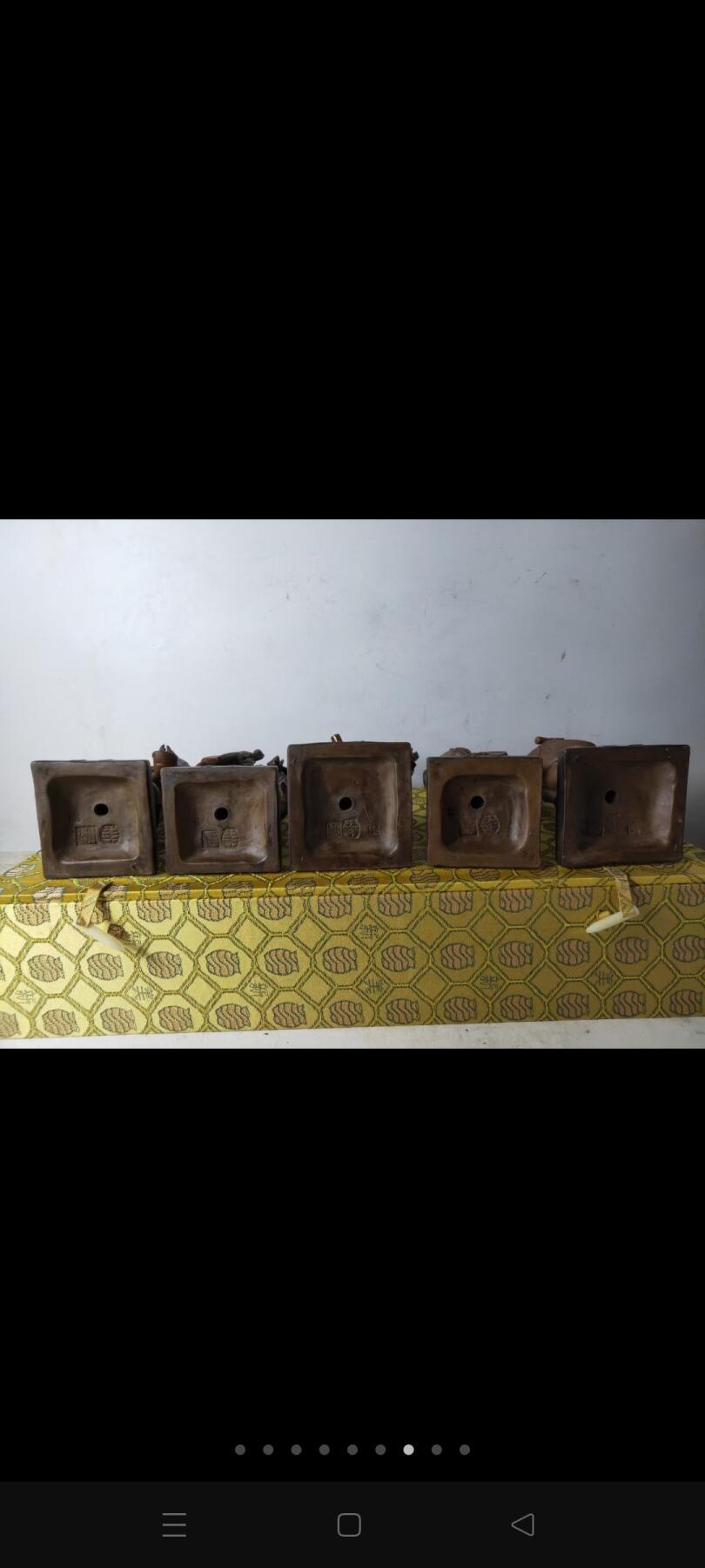 紫砂挂釉五圣人一套，纯手工制作，雕工精湛，形态逼真，立体感强！