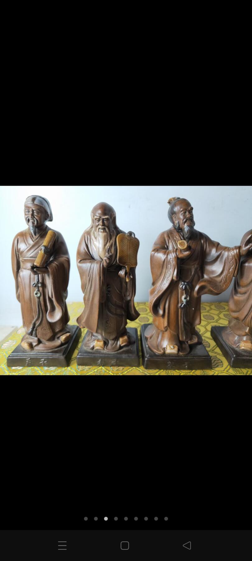 紫砂挂釉五圣人一套，纯手工制作，雕工精湛，形态逼真，立体感强！