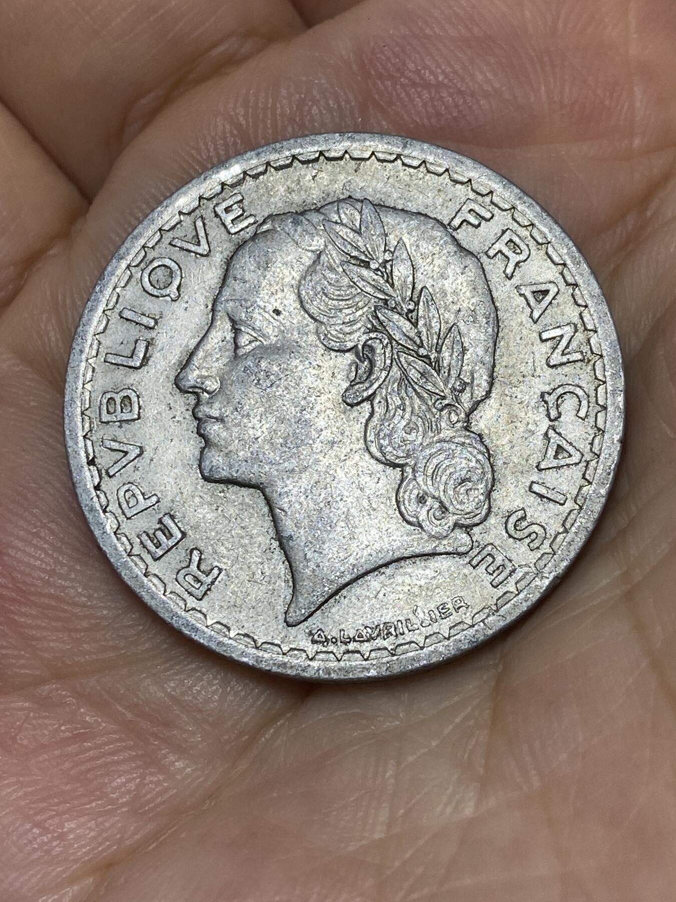 2025年第七十六场(总第一百零二场）外国好品散币(免佣金) 法国🇫🇷1945年5法郎大铝币