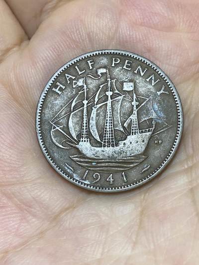 2025年第七十五场(总第一百零一场）外国好品散币(免佣金) - 英国🇬🇧1941年半便士(乔治六世第一版，印度皇帝版)