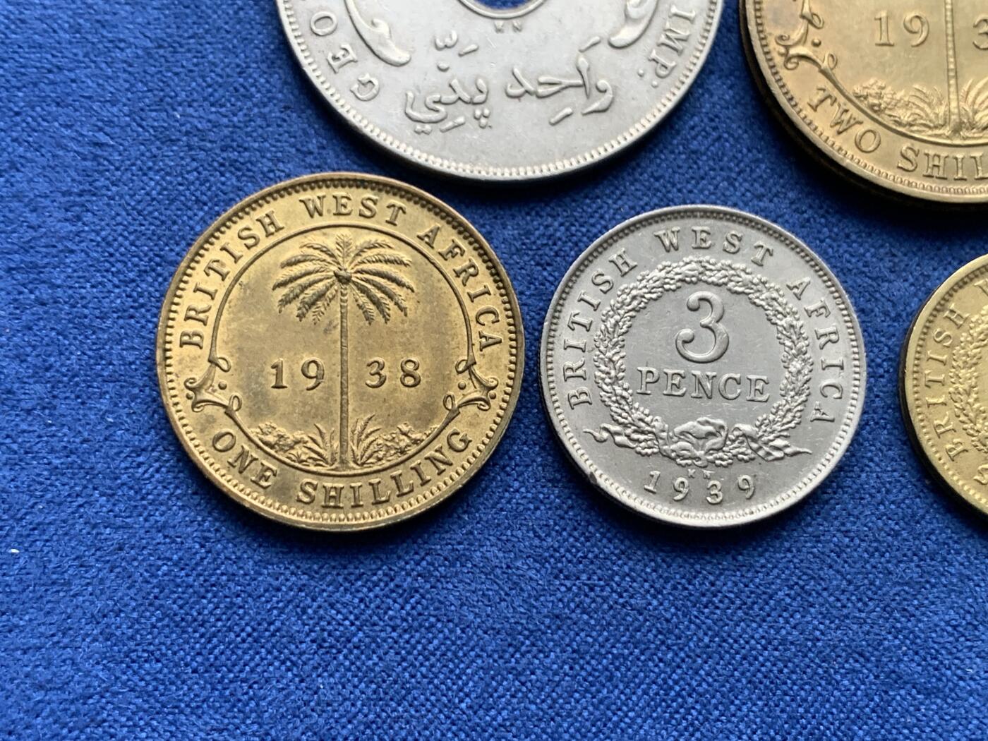 《竞宝斋》第407场 周日，周一，2场连拍 （全场包邮） 7枚一组 英属西非1938-1947年乔治六世