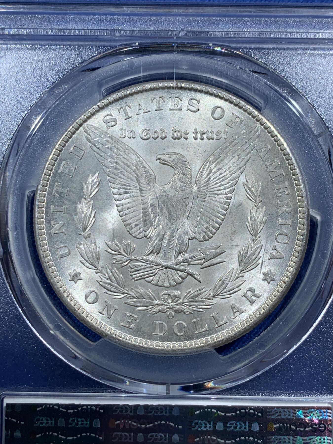 《竞宝斋》第407场 周日，周一，2场连拍 （全场包邮） PCGS MS64 美国 1902-O版 摩根1美元银币 盒子小磕