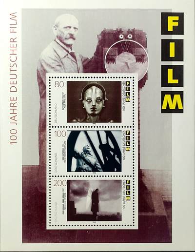 ↓君缘收藏550期☞钱币邮品↓无佣金、可寄存、满30元包邮  - 德国邮票，1995年纪念电影诞生100周年邮票小全张