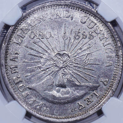 NGC MS63老盒1914年墨西哥格雷罗州革命2比索金银币 - NGC MS63老盒1914年墨西哥格雷罗州革命2比索金银币