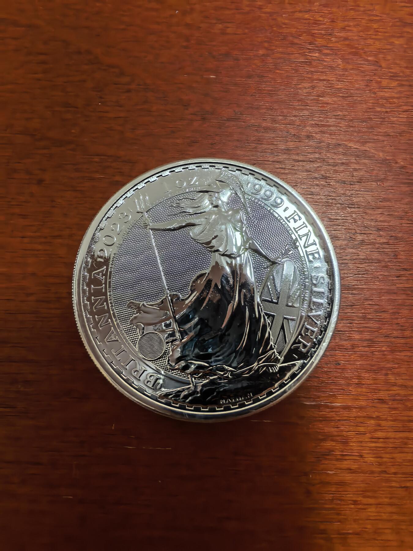 长老汇蛇年精选第三十二场拍卖 2023英国查尔斯三世海神2英镑银币，1盎司999银