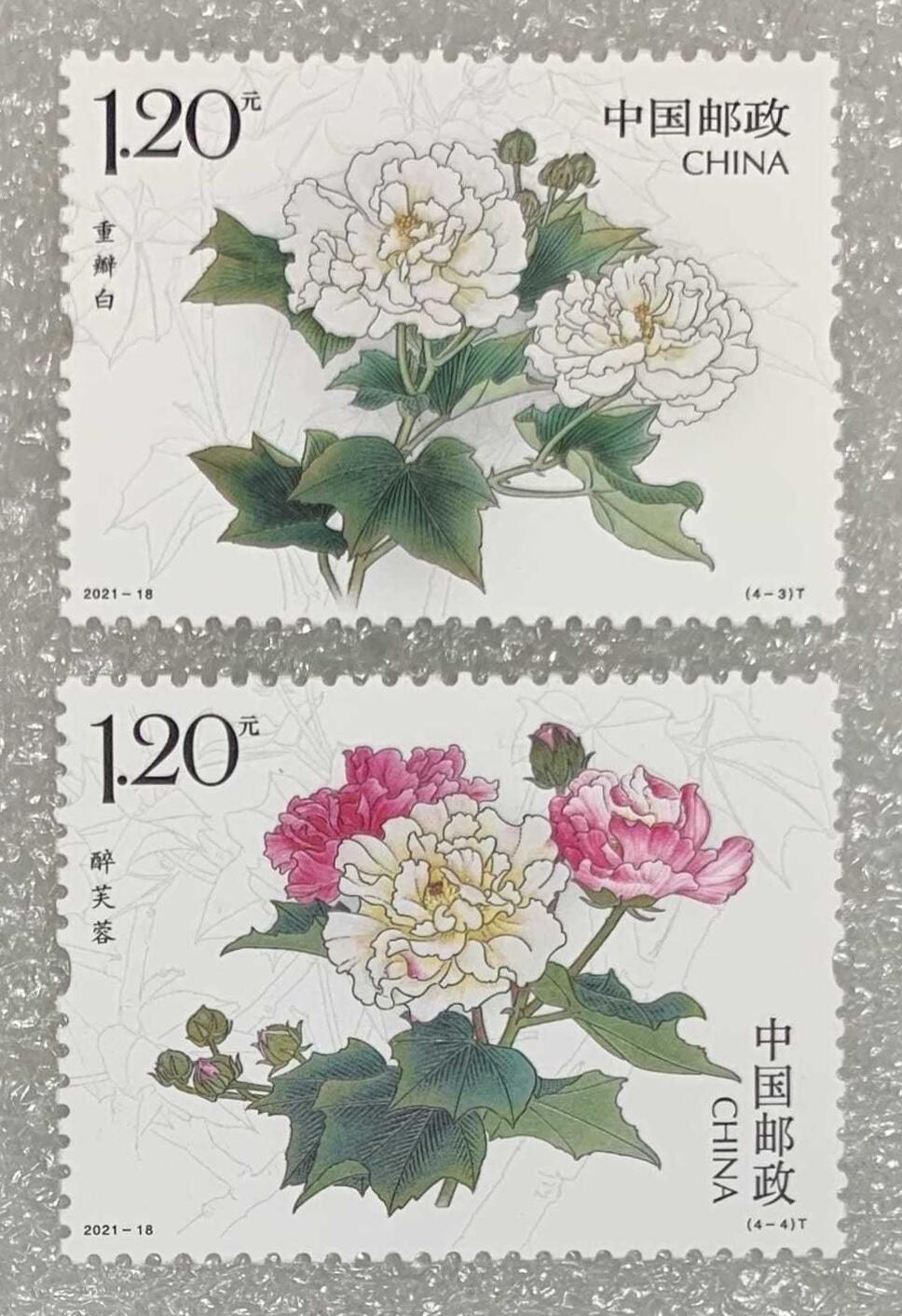 “木芙蓉”邮票1套4枚。