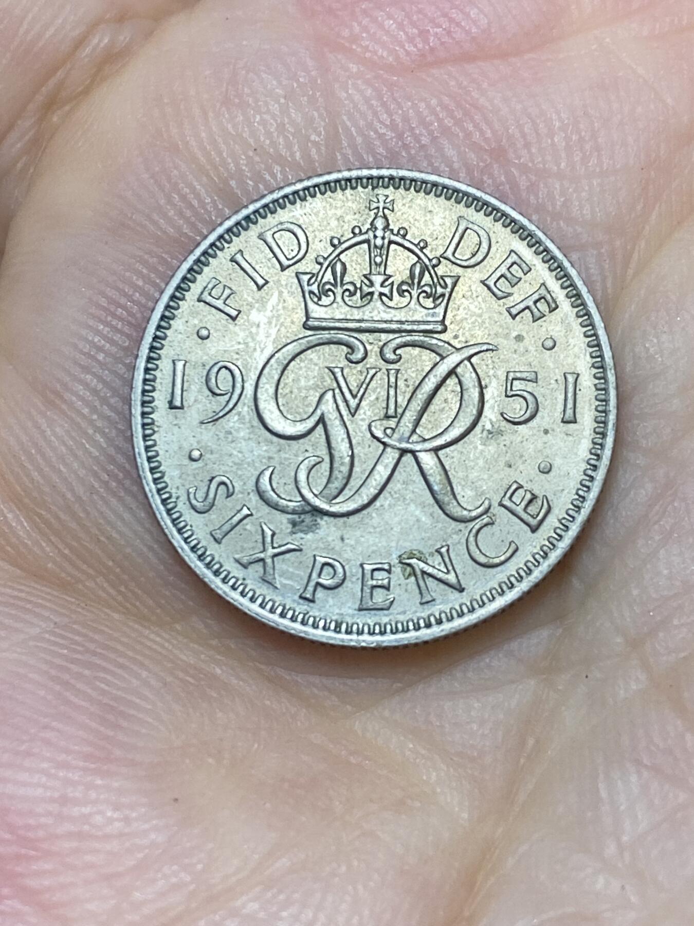 2025年第七十五场(总第一百零一场）外国好品散币(免佣金) 英国🇬🇧1951年6便士(乔治六世第三版)