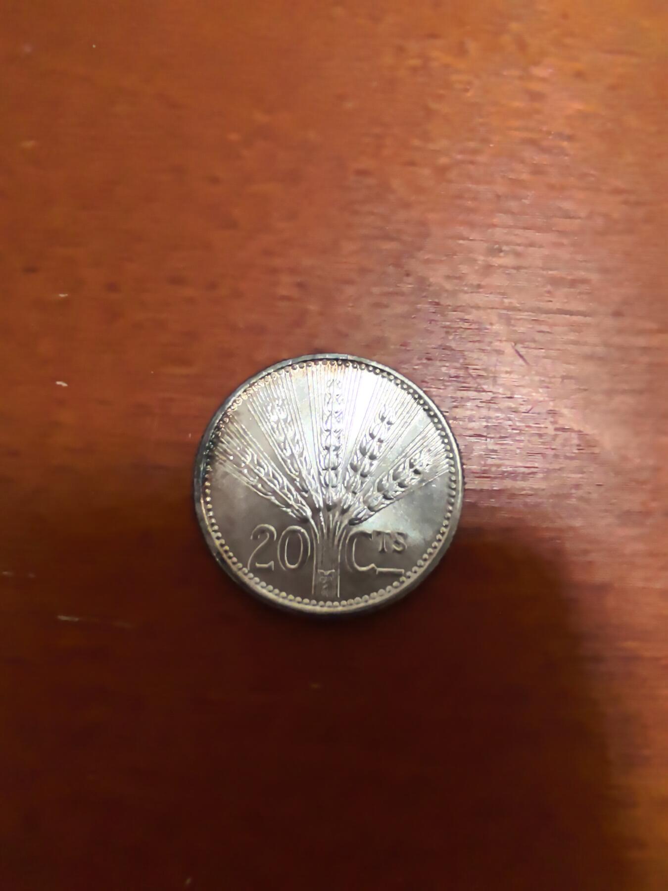 长老汇蛇年精选第三十二场拍卖 1954乌拉圭20分银币，原光