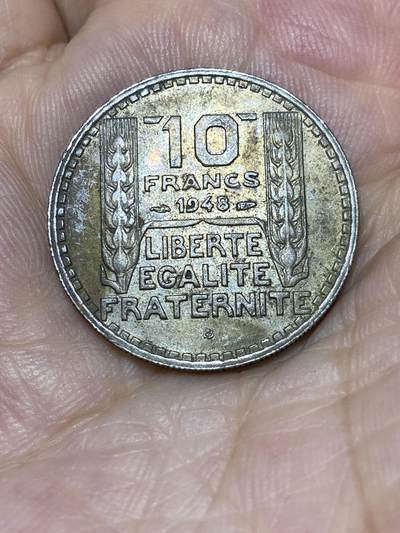 2025年第七十六场(总第一百零二场）外国好品散币(免佣金) - 法国🇫🇷1948年10法郎(小头版，B标博蒙莱罗热造)