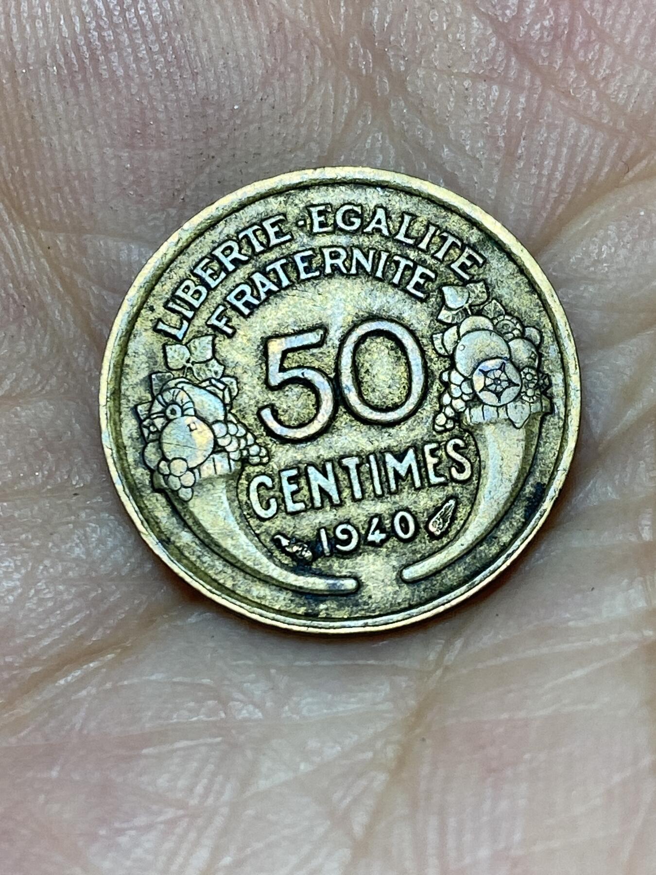 2025年第七十六场(总第一百零二场）外国好品散币(免佣金) 法国🇫🇷1940年50生丁(铝青铜材质版)