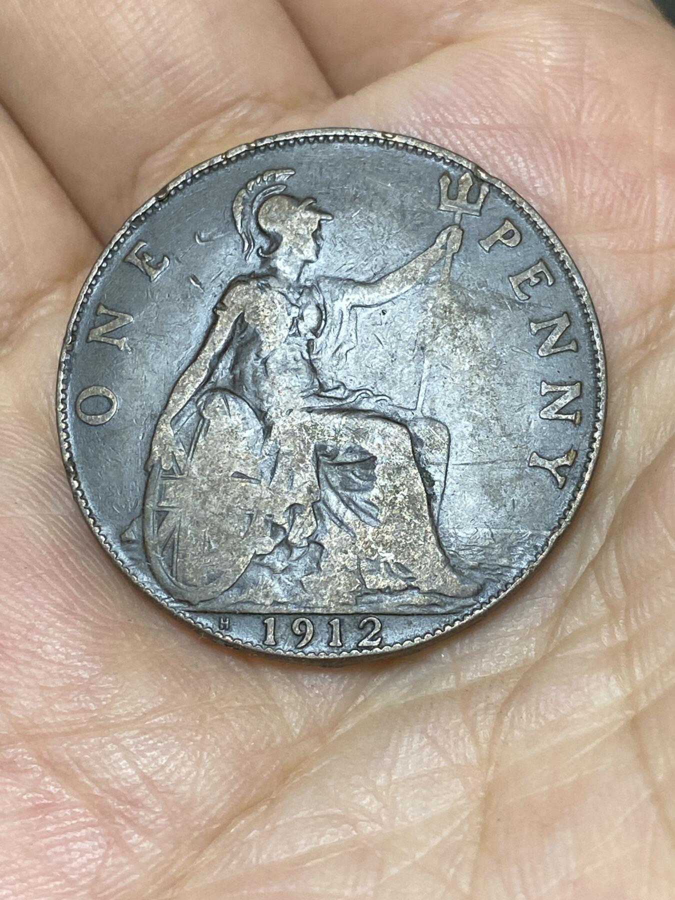 2025年第七十六场(总第一百零二场）外国好品散币(免佣金) 英国🇬🇧1912年1便士H版(乔治五世第一版，H标喜敦厂造)