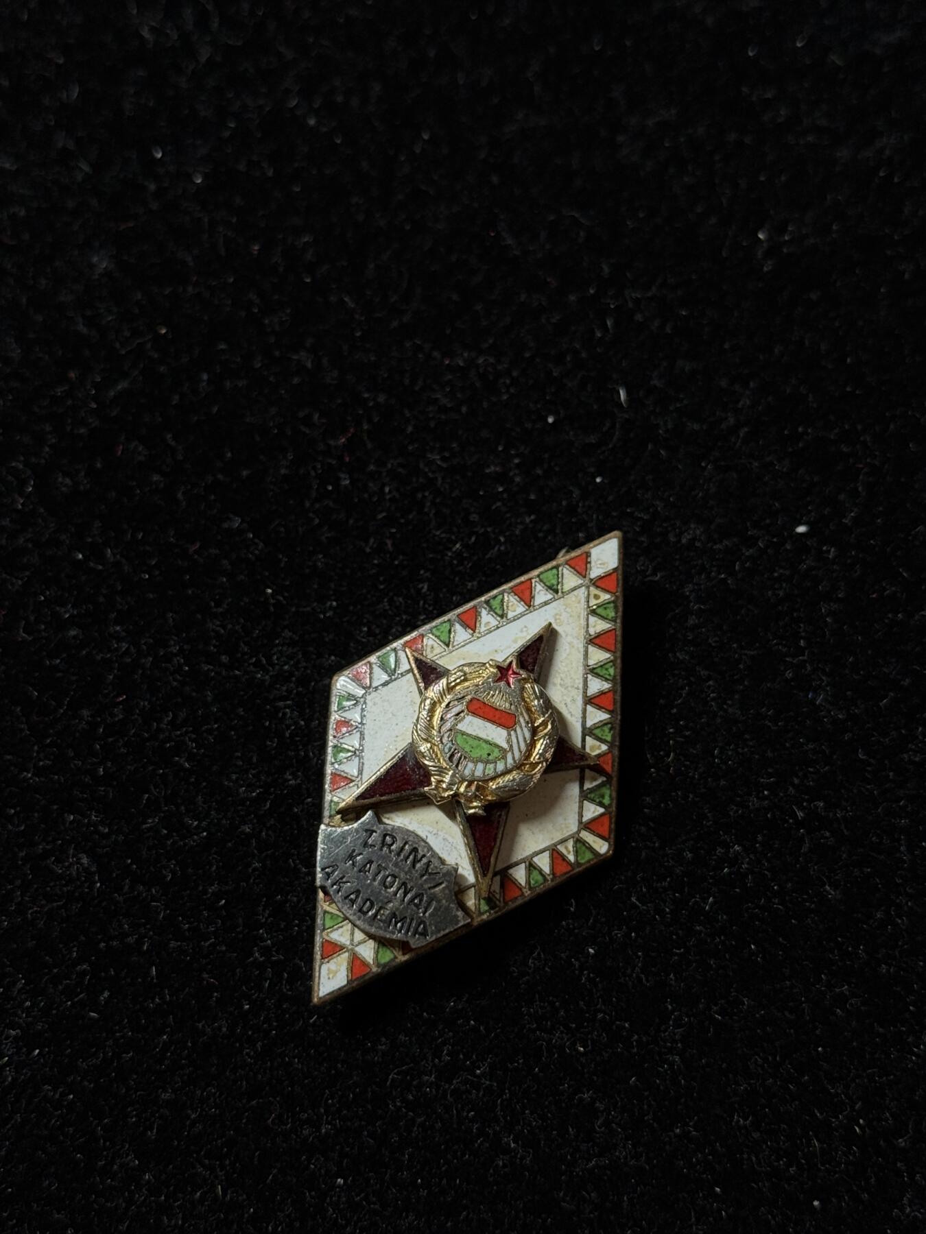 戎马世界章牌大赏第102期 匈牙利兹林伊军事学院校徽，早期版，缺失一个针脚