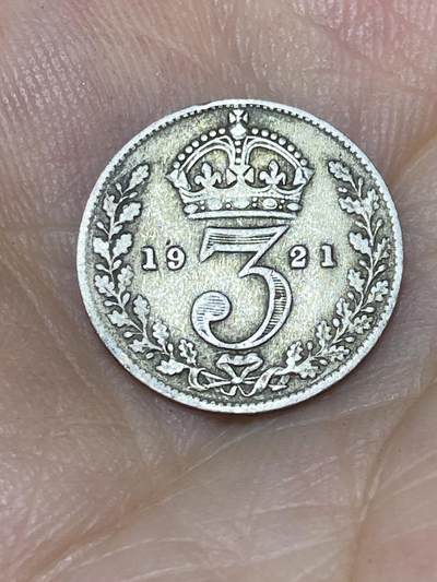 2025年第七十六场(总第一百零二场）外国好品散币(免佣金) - 英国🇬🇧1921年3便士银币(乔治五世第二版)