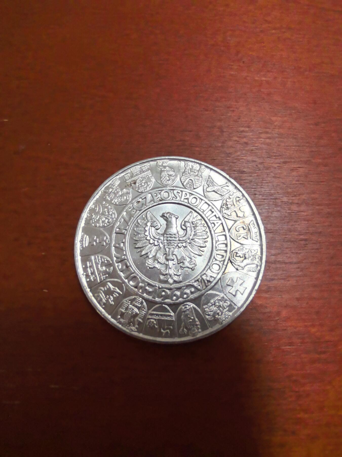长老汇蛇年精选第三十二场拍卖 1966波兰千禧年100兹罗提银币，20克900银，稀少，克书75美金