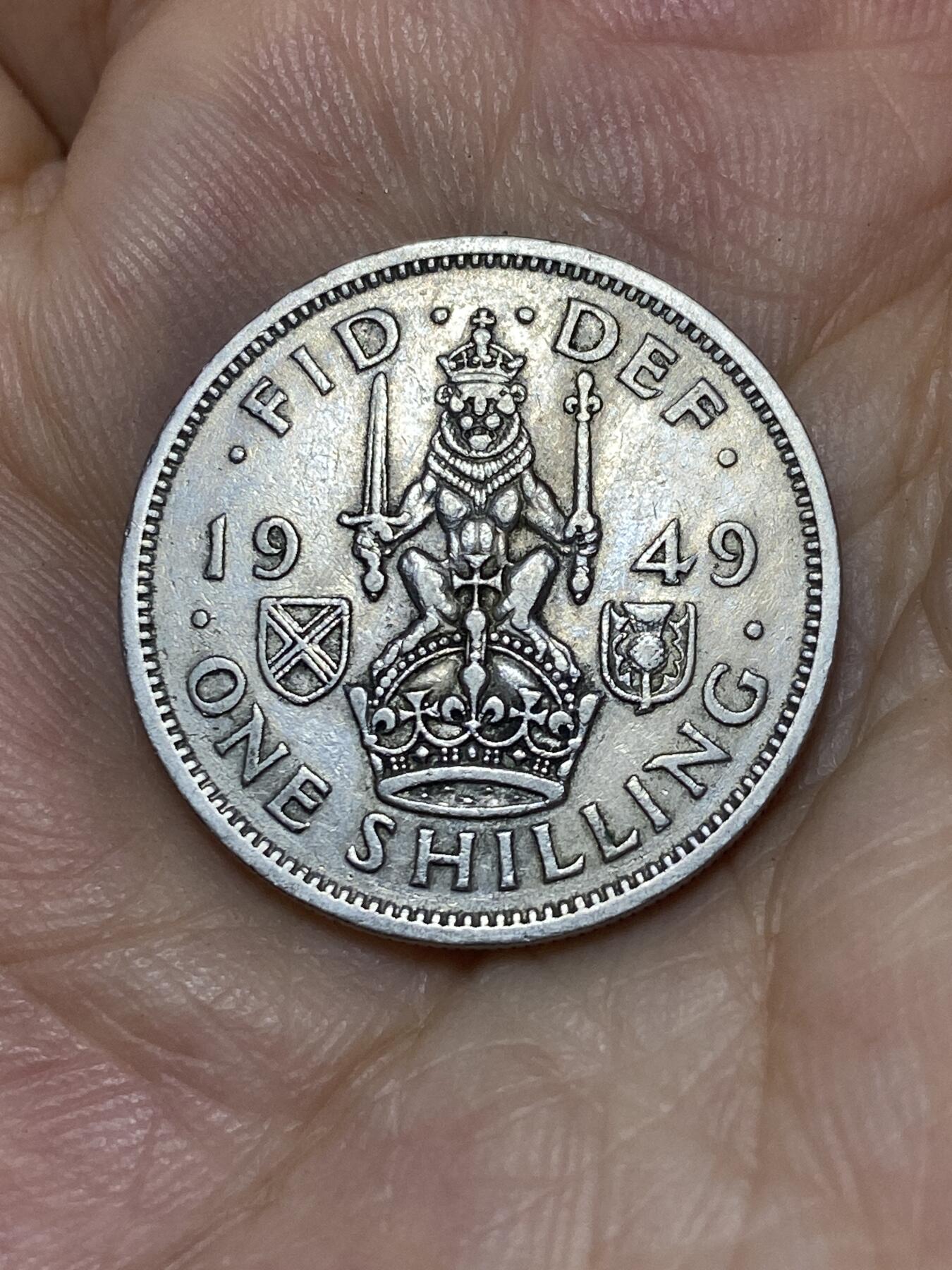 2025年第七十五场(总第一百零一场）外国好品散币(免佣金) 英国🇬🇧1949年1先令(乔治六世第三版，苏格兰坐狮版，首发年仅发行3年)