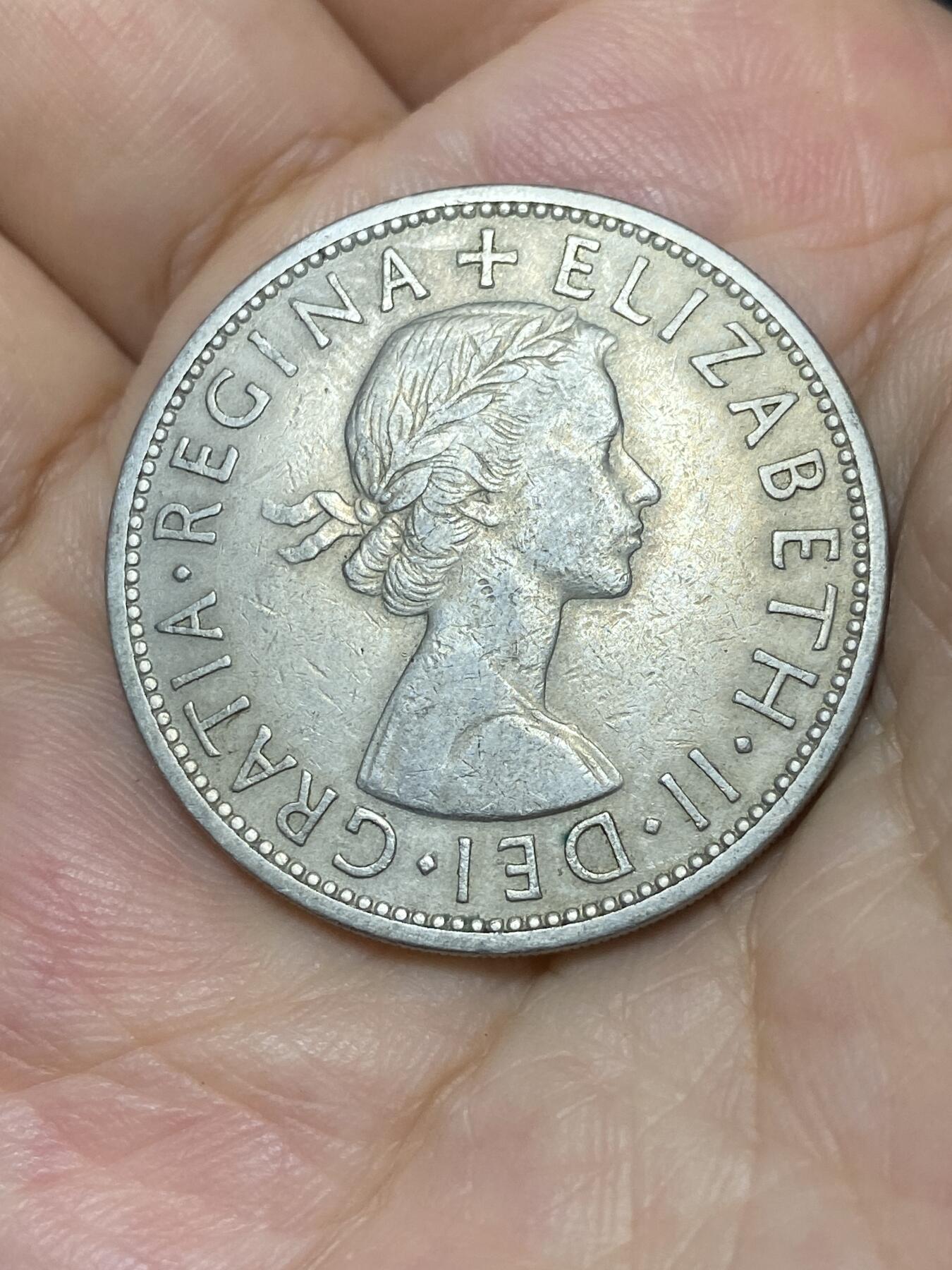 2025年第七十五场(总第一百零一场）外国好品散币(免佣金) 英国🇬🇧1955年半克朗(伊丽莎白二世青年桂冠，第二版)