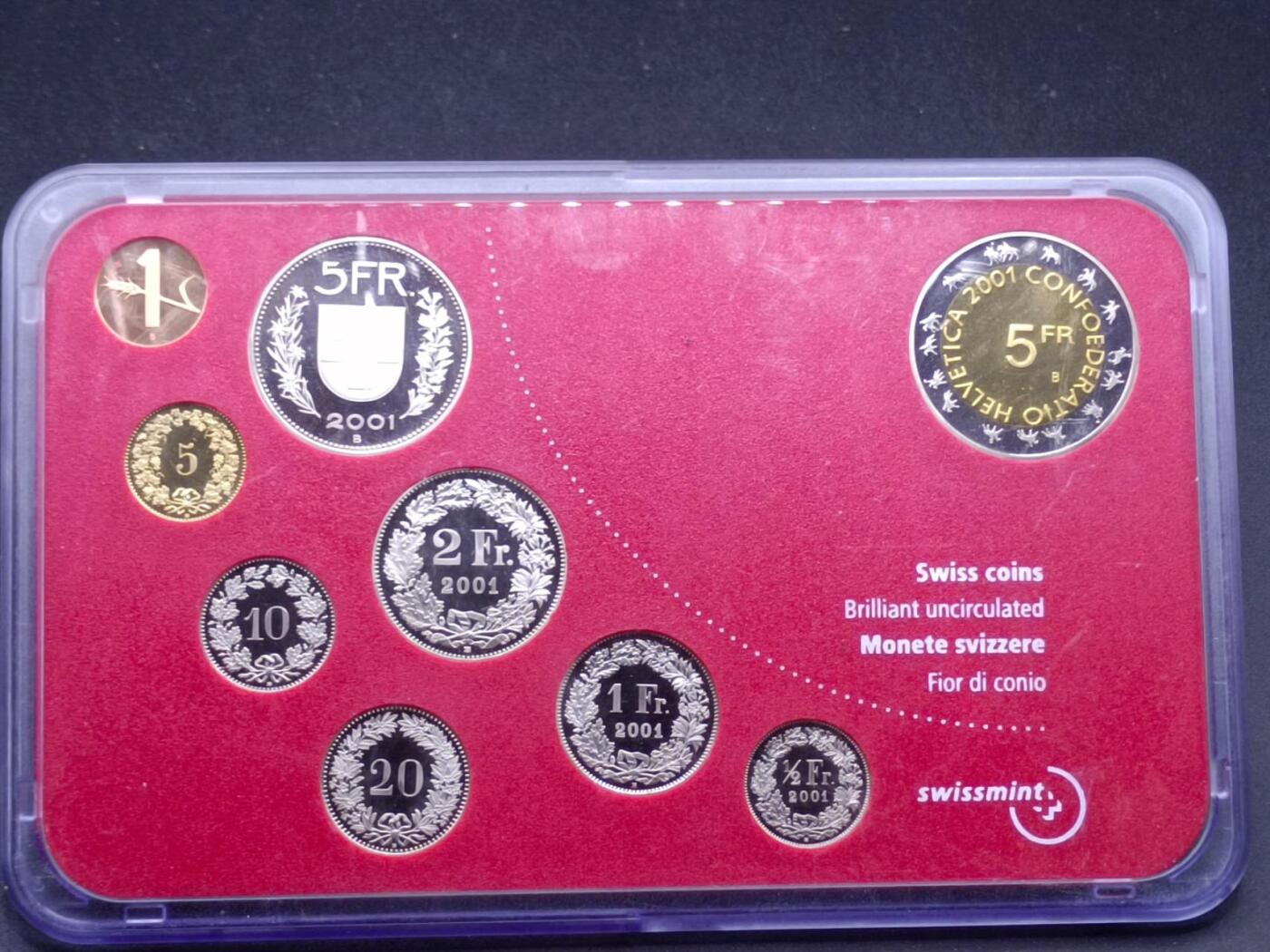 【淘币小摊】实时拍第七百零一拍  银币套币场  满百包邮可预留二周 每周一统一发货   瑞士2001年雪人套币