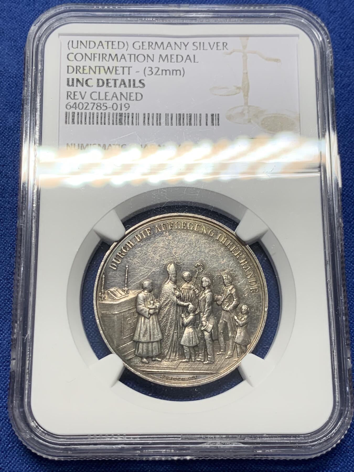 《竞宝斋》第407场 周日，周一，2场连拍 （全场包邮） NGC UNC 德国19世纪宗教信仰银章