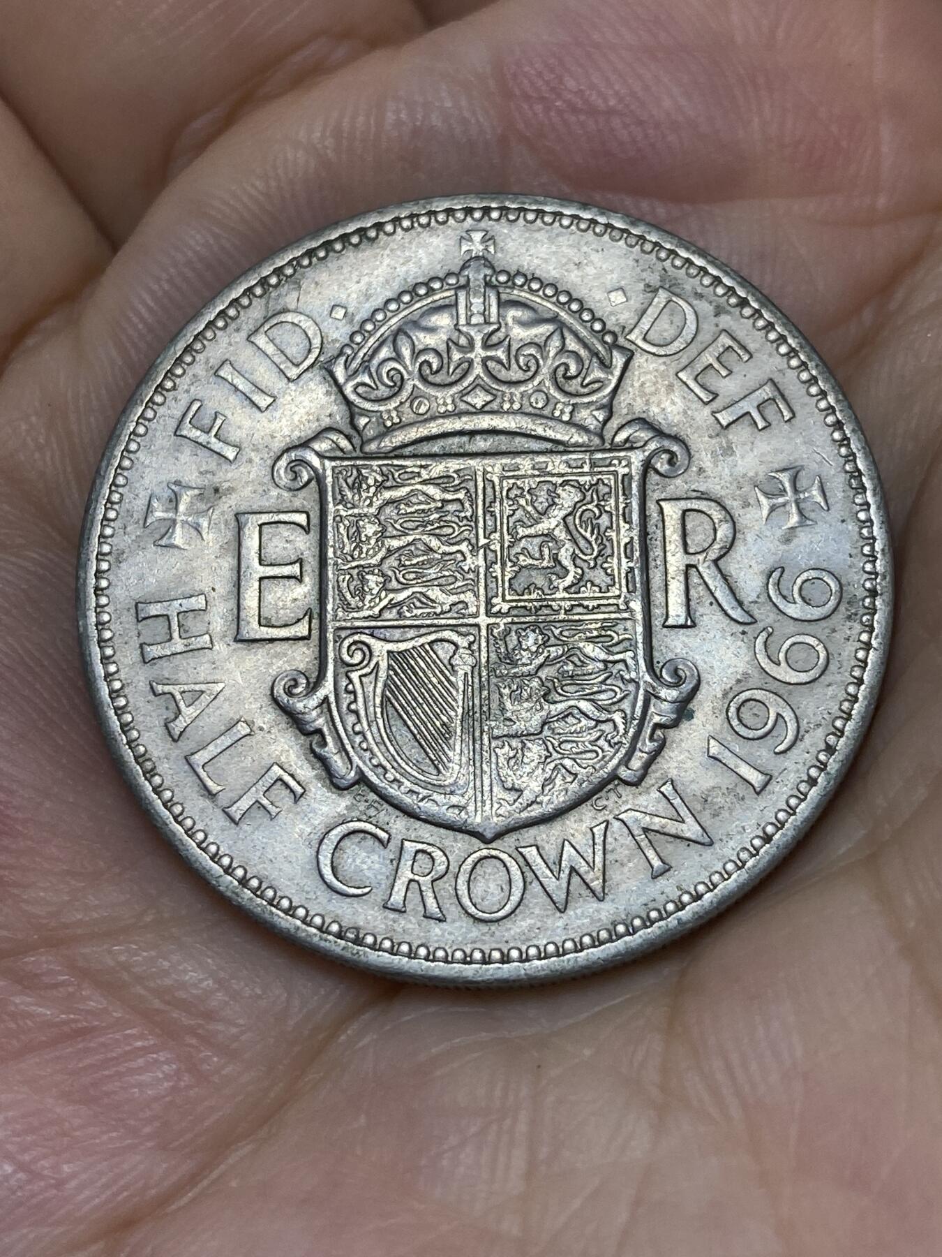 2025年第七十五场(总第一百零一场）外国好品散币(免佣金) 英国🇬🇧1966年半克朗(伊丽莎白二世青年桂冠第二版)