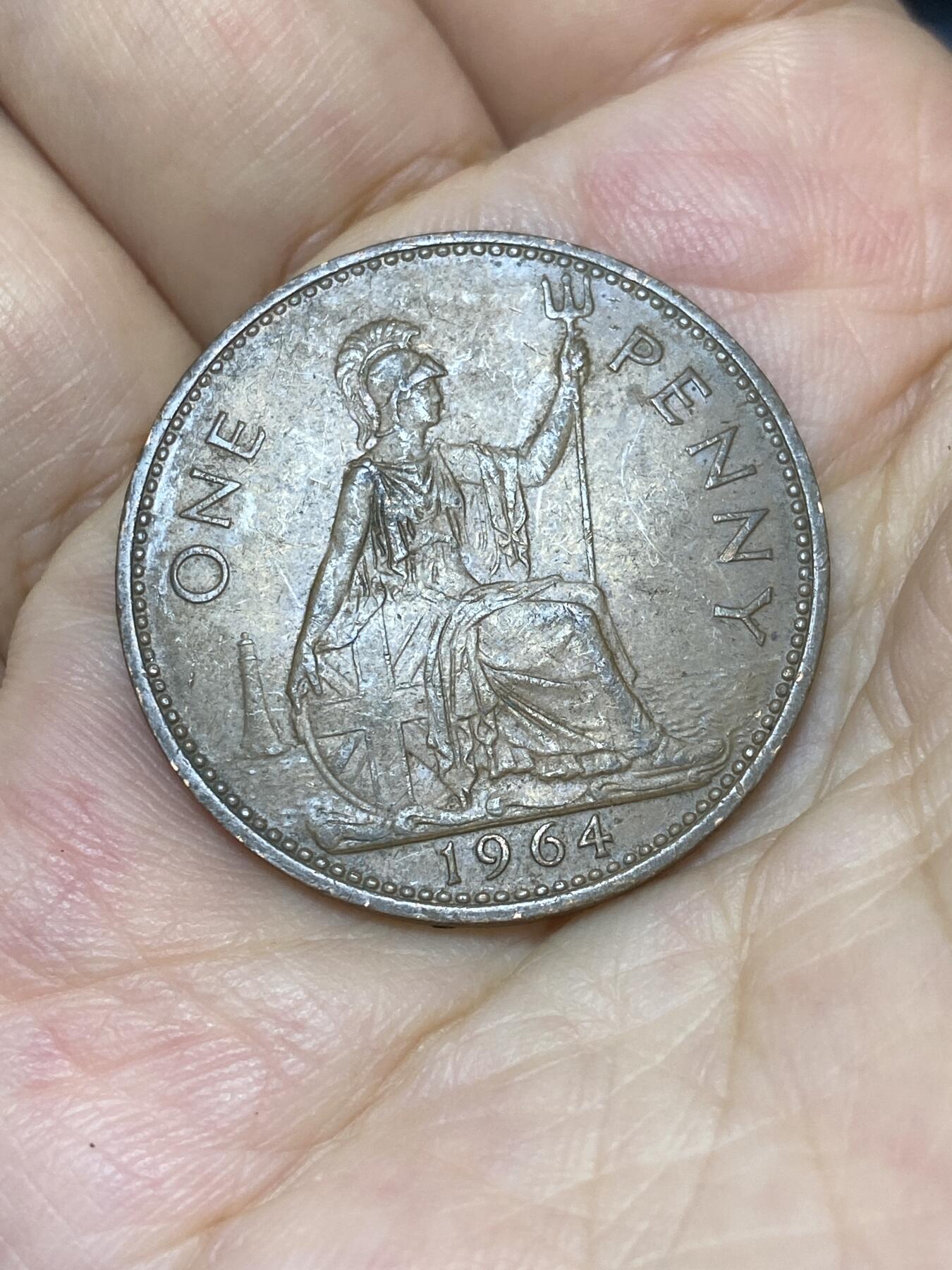 2025年第七十五场(总第一百零一场）外国好品散币(免佣金) 英国🇬🇧1964年1便士(伊丽莎白二世青年桂冠第二版)