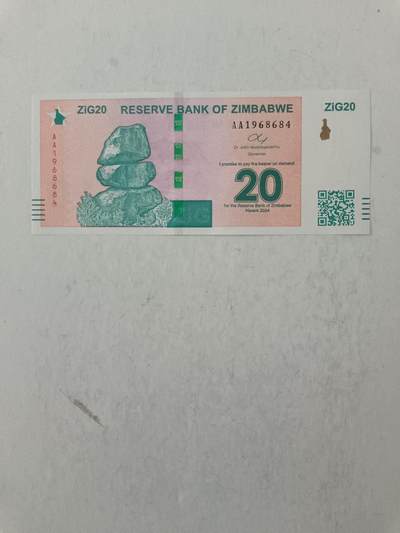 【20250807】非全新纸币第272场 - 津巴布韦20元