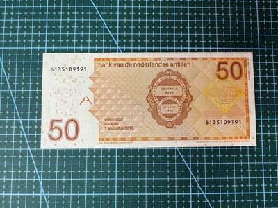 【炜奕收藏】，第四十期 - 2016年荷属安德烈斯50盾，UNC品相，号码无47