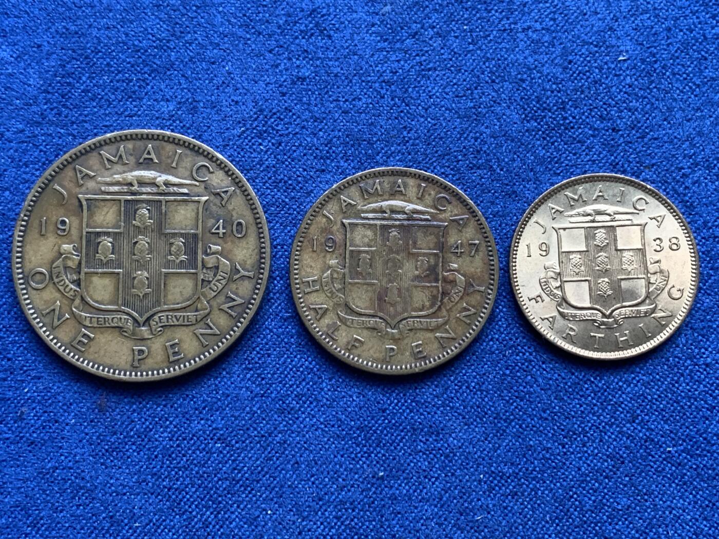 《竞宝斋》第407场 周日，周一，2场连拍 （全场包邮） 3枚一组 英属牙买加1938-1947年乔治六世